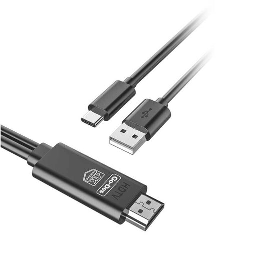 Go Des GD-HM817 2 in 1 4K UHD HDMI Cable Black 