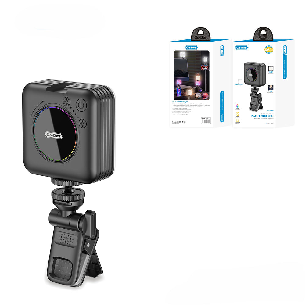 Go Des GD-LD1033 RGB Led Telefon-Kamera Üstü Aydınlatma Işığı Siyah