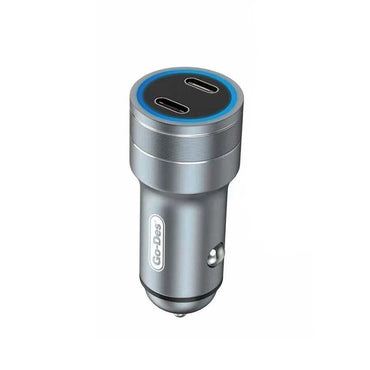 Go Des GD-QC2019 Dual PD Output Metal Car Charger Head with LED Light 40W Black 