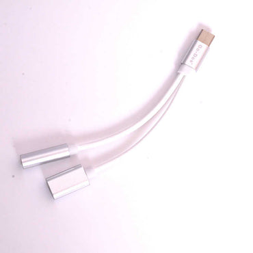 Go Des GD-UC010 2 in 1 USB-C to 3.5mm Audio Adapter Gray
