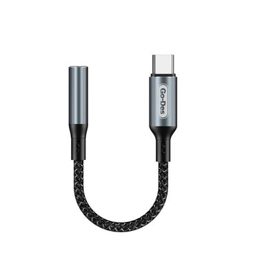 Go Des GD-UC088 Type-C To 3.5mm Converter Black