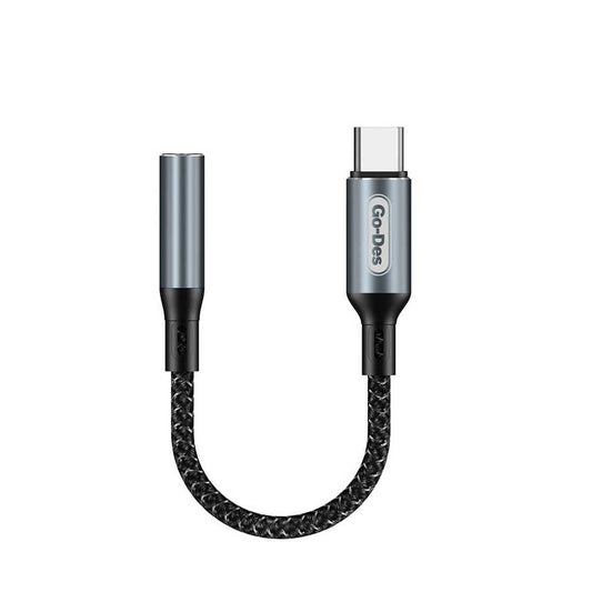 Go Des GD-UC088 Type-C To 3.5mm Converter Black