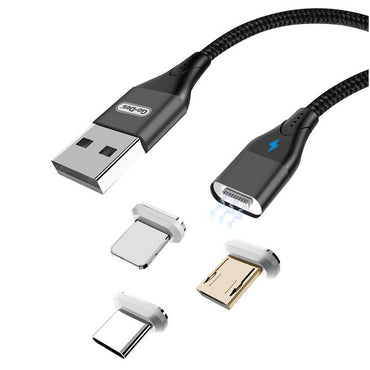 Go Des GD-UC501 3 in 1 Magnetic Fast Charger &amp; SYNC Cable Black