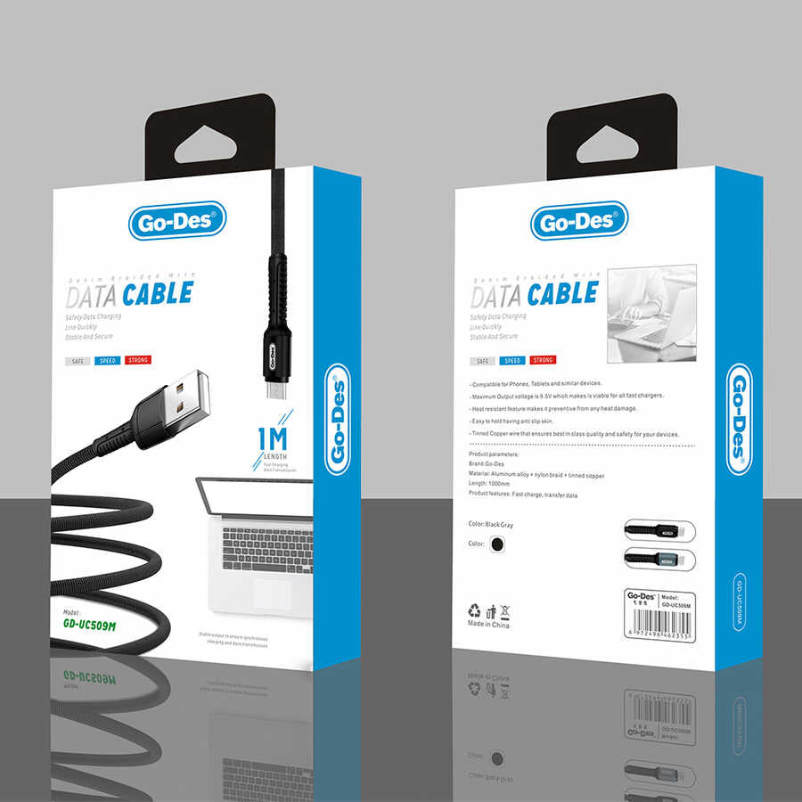 Go Des GD-UC509 Micro USB Cable Black