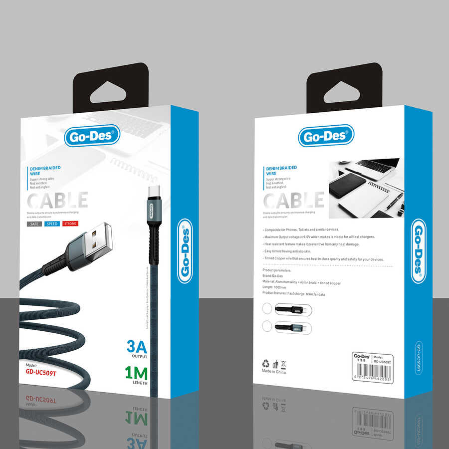 Go Des GD-UC509 Type-C USB Cable Black