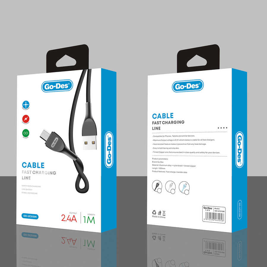 Go Des GD-UC510 Micro USB Cable Black