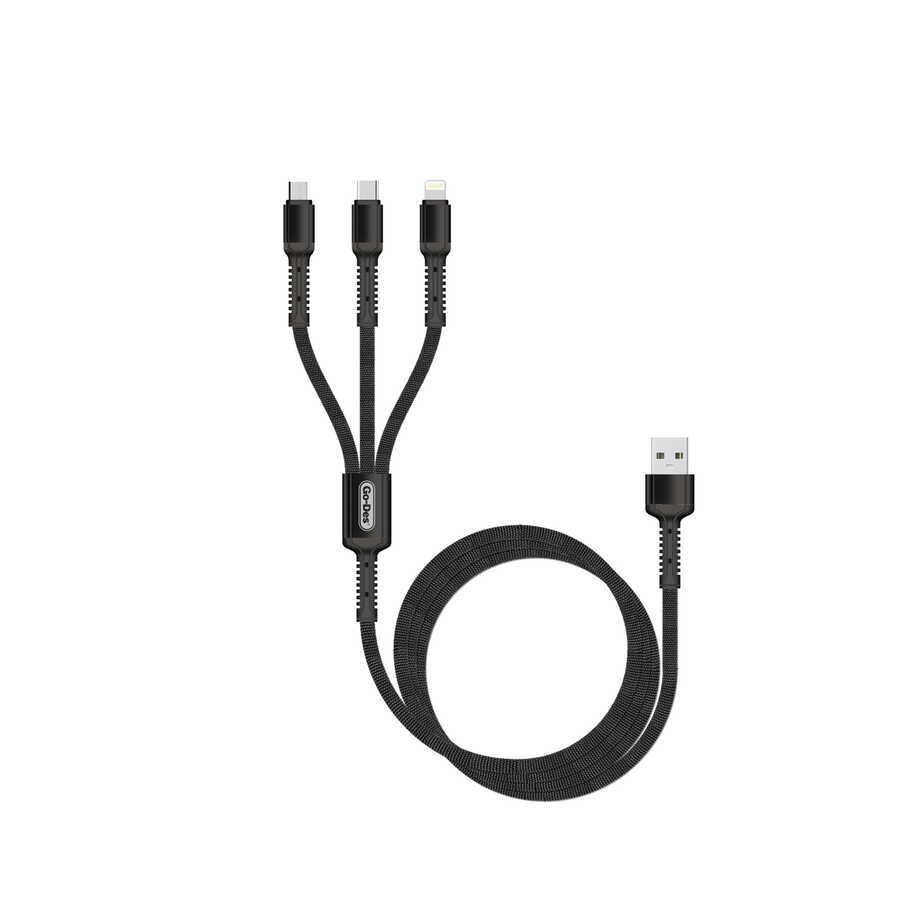 Go Des GD-UC511 3 in 1 USB Cable Black