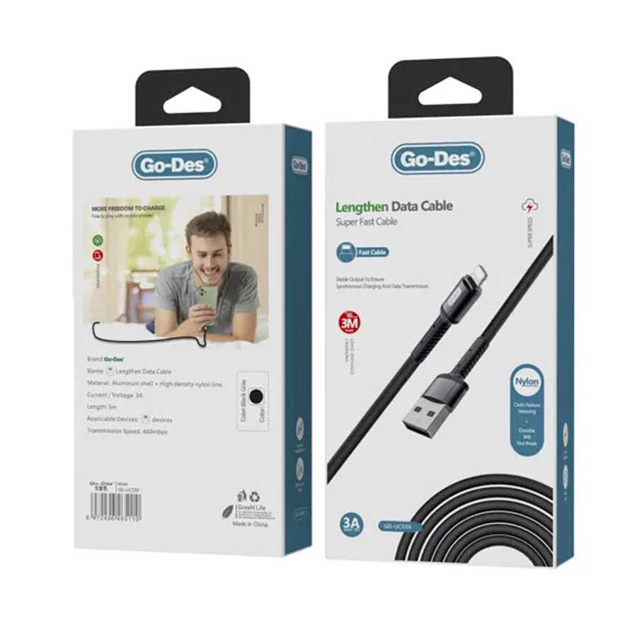 Go Des GD-UC559 Lightning USB Cable Black