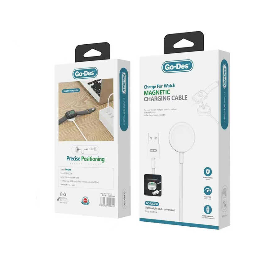 Go Des GD-UC580 Apple Watch Series Smart Watch Wireless USB Charging Cable White 