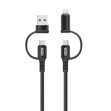 Go Des GD-UC587 4 in 1 Type-C-Lightning To PD-Usb Cable Black 