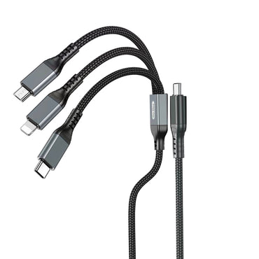 Go Des GD-UC617 3in1 Type-C to Lightning – Type-C – Micro USB Ultra Hızlı PD Şarj Kablosu 100W 1.2M Siyah
