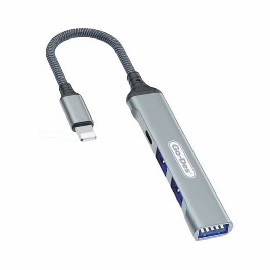 Go Des GD-UC703 4 in 1 Multi USB Station Gray 