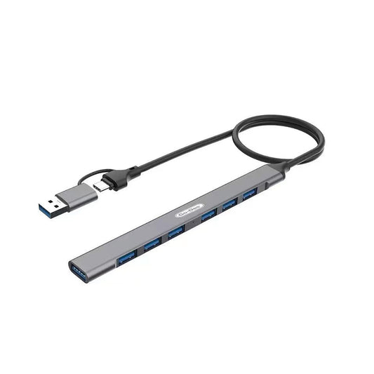 Go Des GD-UC706 7 USB Ports Type-C - Usb Hub Gray