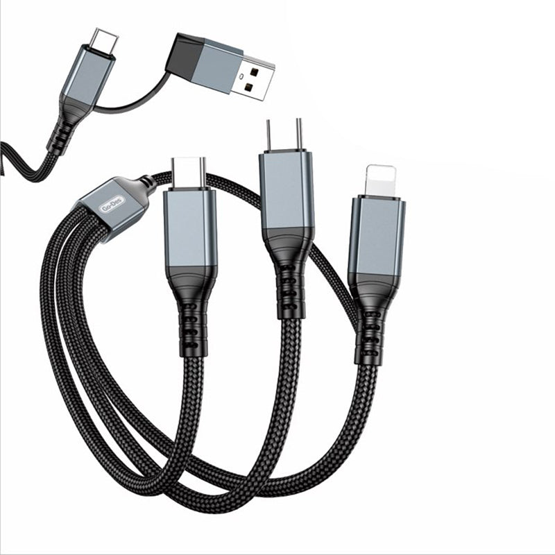 Go Des GD-UC806 3in2 Lightning – Type-C – Type-C Hızlı Şarj Kablosu 100W 1M Gri