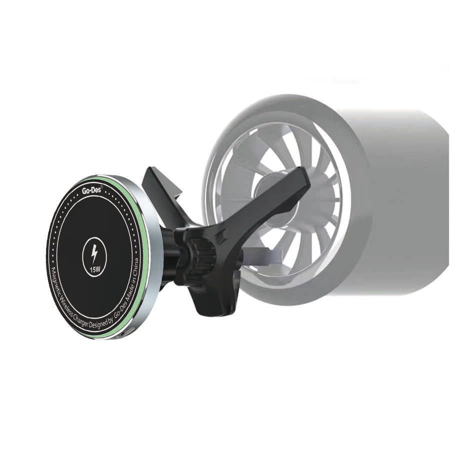 Go Des GD-WL289 Magnetic Wireless Wireless Charging 2 in 1 Car Phone Holder Black 