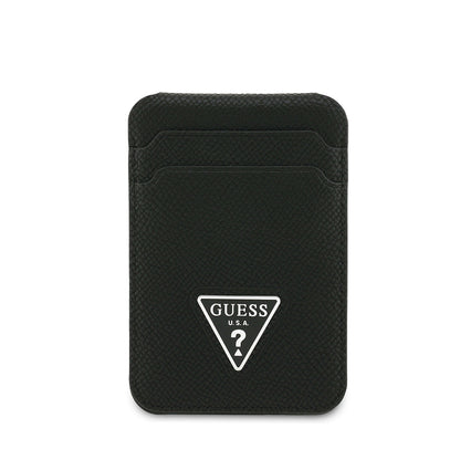 Guess Orjinal Lisanslı 2 Hazneli Üçgen Logolu Standlı Magnetik Kartlık Siyah