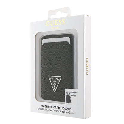 Guess Orjinal Lisanslı 2 Hazneli Üçgen Logolu Standlı Magnetik Kartlık Siyah