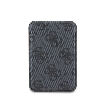Guess Orjinal Lisanslı 4G Desenli Metal Script Logolu Magnetik Kartlık Kahverengi