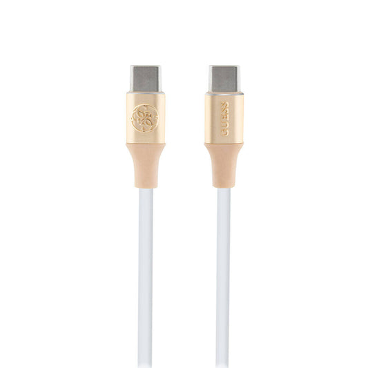 Guess Original Licensed 4G and Text Logo Illuminated Cable Tip Fast Charging Type-C to Type-C PD Cable 3A 1.5m Gold 