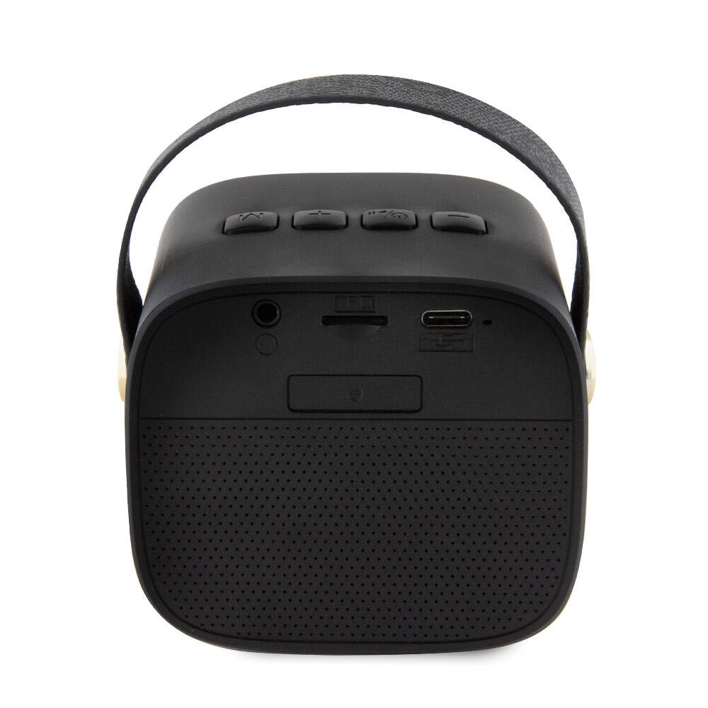Guess Original Licensed Strap PU Leather 5W Bluetooth Speaker with Logo Black 