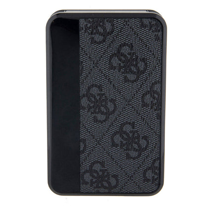 Guess Orjinal Lisanslı Dijital Led Göstergeli PU Deri 4G Desenli Metal Yazı Logolu Powerbank 10000mAh 18W Siyah