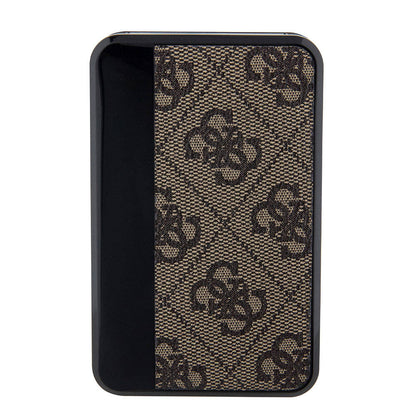 Guess Orjinal Lisanslı Dijital Led Göstergeli PU Deri 4G Desenli Metal Yazı Logolu Powerbank 10000mAh 18W Siyah