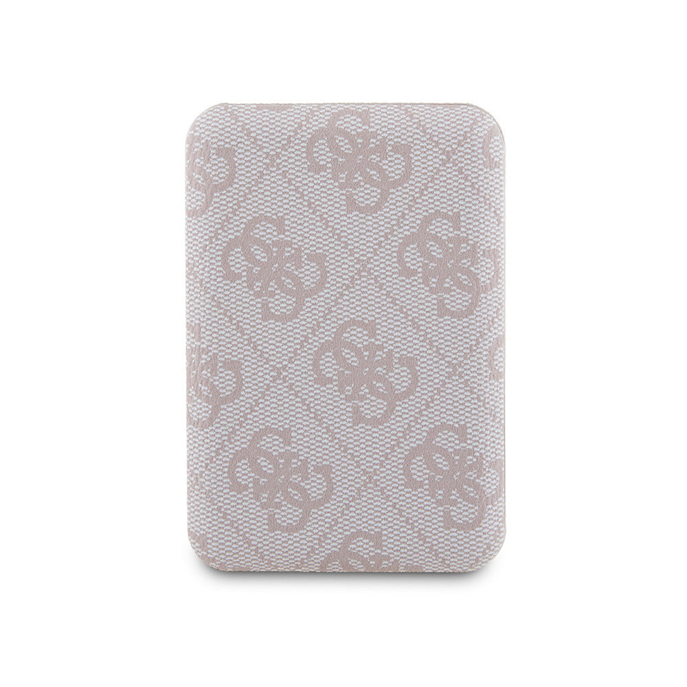 Guess Orjinal Lisanslı Dijital Led Göstergeli PU Deri 4G Desenli Metal Yazı Logolu Powerbank 5000mAh 15W Kahverengi