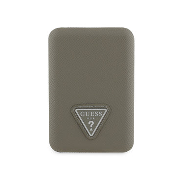 Guess Orjinal Lisanslı Dijital Led Göstergeli PU Deri Yüzey Üçgen Logolu Powerbank 5000mAh 15W Siyah