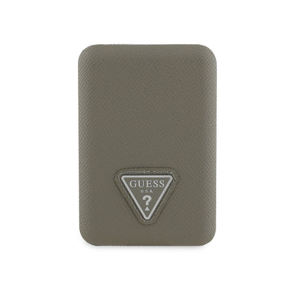 Guess Orjinal Lisanslı Dijital Led Göstergeli PU Deri Yüzey Üçgen Logolu Powerbank 5000mAh 15W Siyah