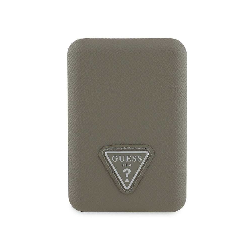 Guess Orjinal Lisanslı Dijital Led Göstergeli PU Deri Yüzey Üçgen Logolu Powerbank 5000mAh 15W Kahverengi
