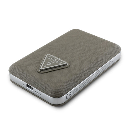 Guess Orjinal Lisanslı Dijital Led Göstergeli PU Deri Yüzey Üçgen Logolu Powerbank 5000mAh 15W Siyah