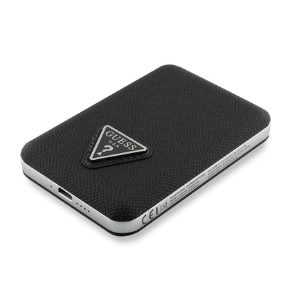 Guess Orjinal Lisanslı Dijital Led Göstergeli PU Deri Yüzey Üçgen Logolu Powerbank 5000mAh 15W Kahverengi