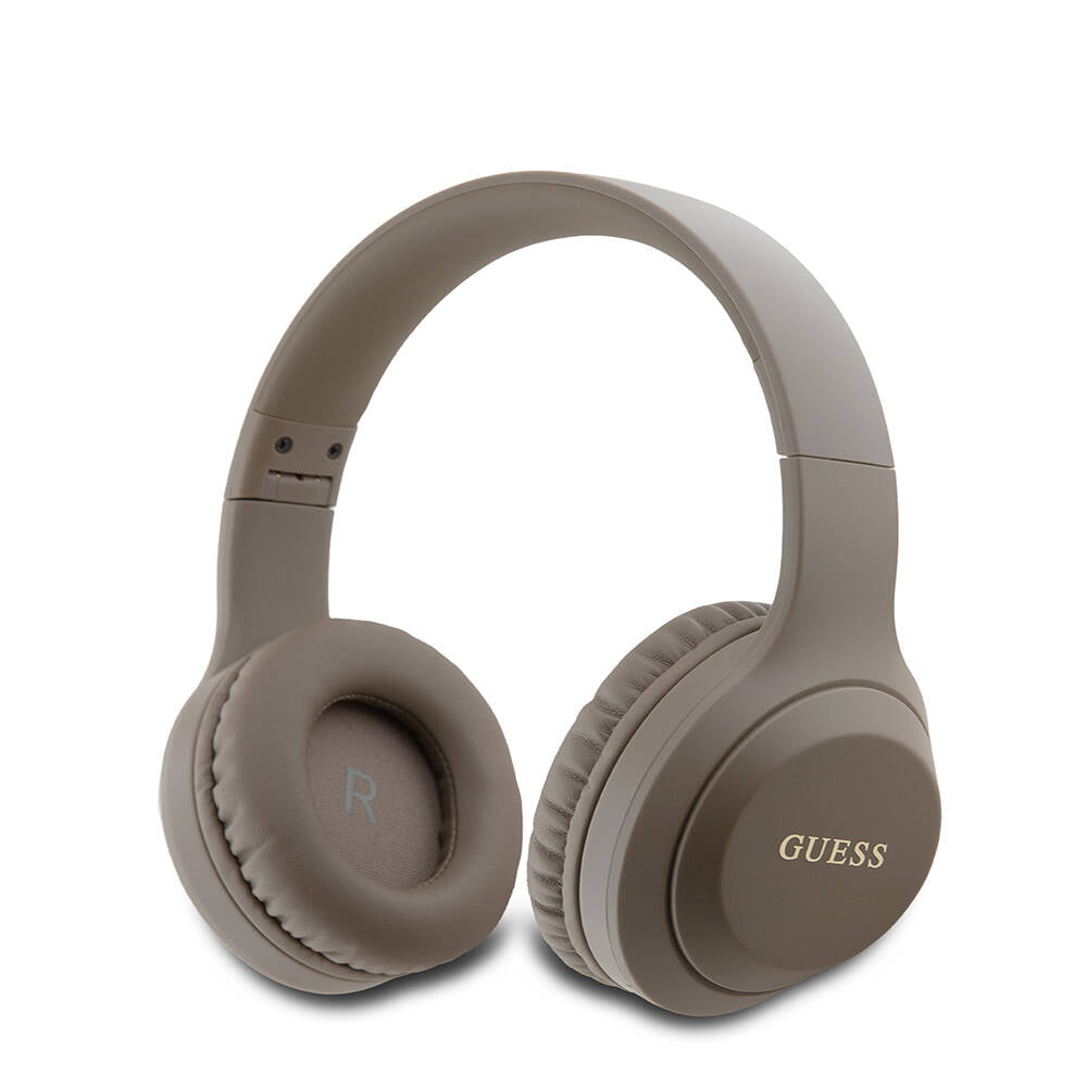 Guess Original Licensed Foldable Adjustable Metal Classic Logo Over-Ear Bluetooth Headphones Brown 