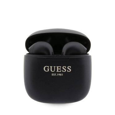 Guess Original Licensed Classic EST Text Logo TWS Bluetooth Headphones Black 