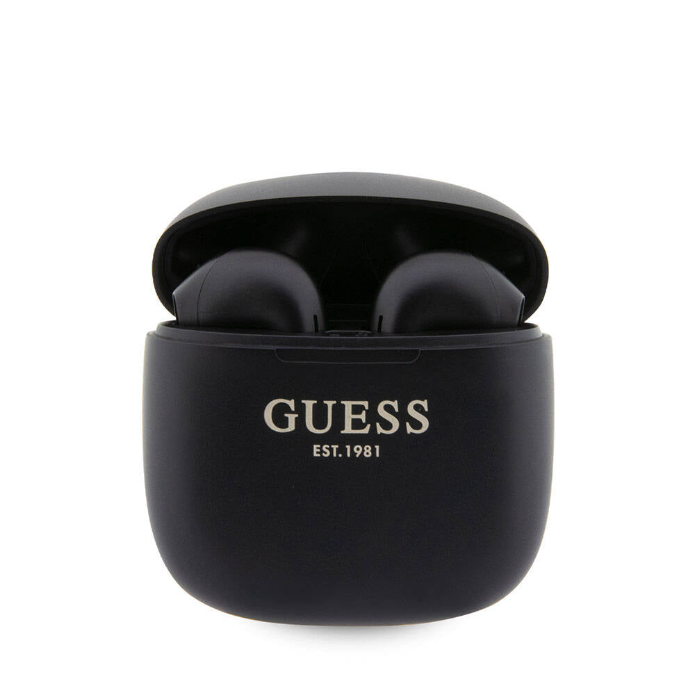 Guess Original Licensed Classic EST Text Logo TWS Bluetooth Headphones Black 