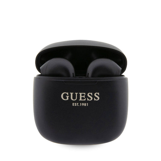 Guess Original Licensed Classic EST Text Logo TWS Bluetooth Headphones Black 