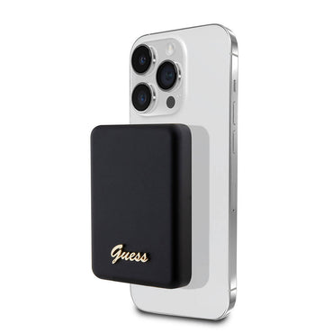 Guess Orjinal Lisanslı M-safe Şarj Özellikli Metal Yazı Logolu Powerbank 5000mAh 15W Gold
