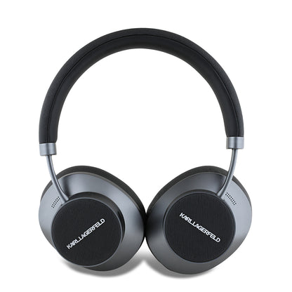 Karl Lagerfeld Orjinal Lisanslı ANC/ENC Özellikli KL Yazı Logolu Saffiano Serisi Kulak Üstü Bluetooth Kulaklık v5.3 Siyah