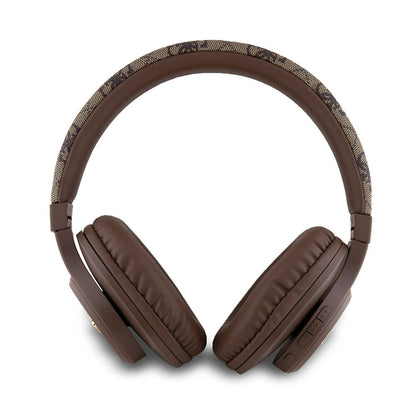 Guess Orjinal Lisanslı PU 4G Desenli Metal Yazı Logolu Tone On Tone Kulak Üstü Bluetooth Kulaklık Pembe