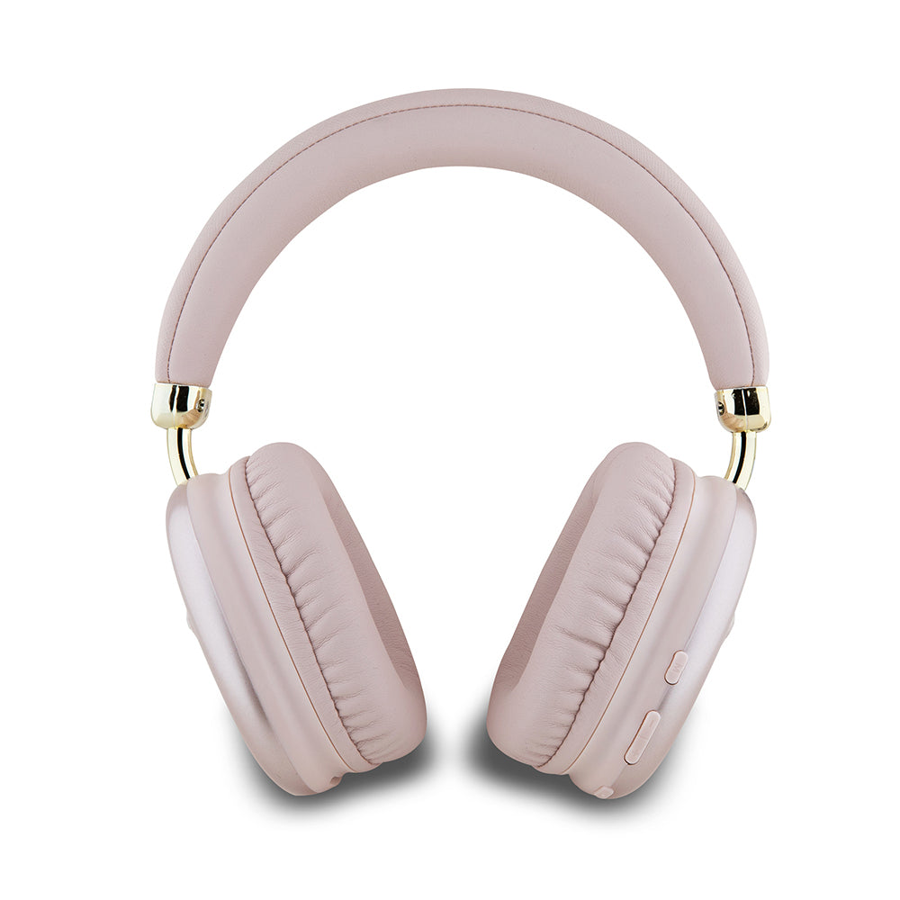Guess Orjinal Lisanslı PU Üçgen Logolu Kulak Üstü Bluetooth Kulaklık Pembe