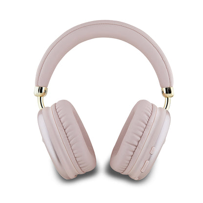 Guess Orjinal Lisanslı PU Üçgen Logolu Kulak Üstü Bluetooth Kulaklık Pembe