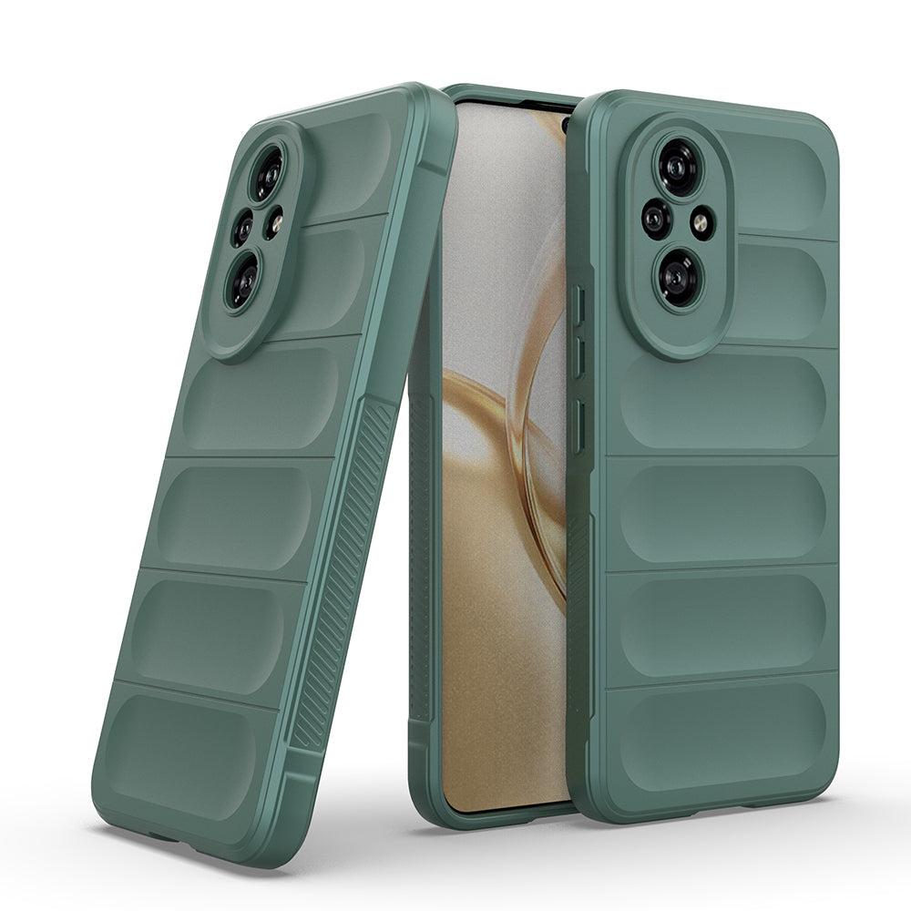 Honor 200 Case Flexible TPU Hollow Back Surface Design Zore Ethnic Silicone Cover Dark Green