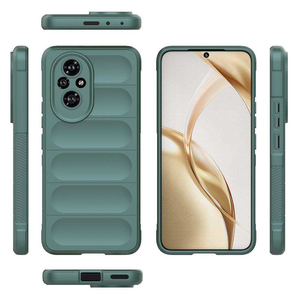 Honor 200 Case Flexible TPU Hollow Back Surface Design Zore Ethnic Silicone Cover Dark Green