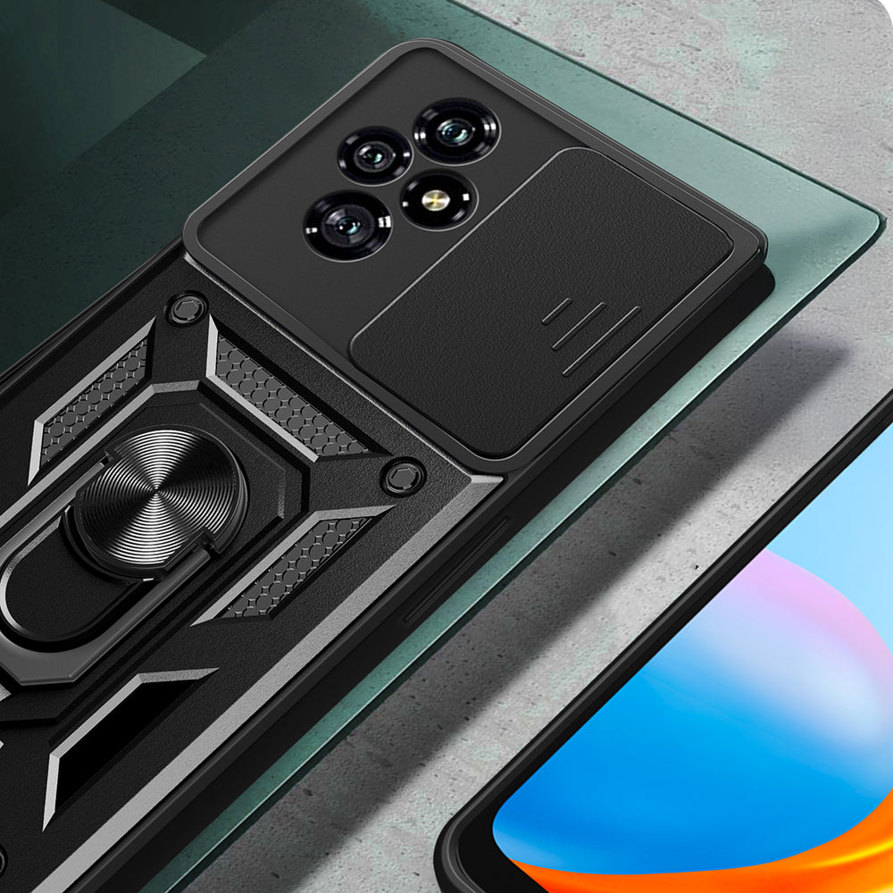 Honor 200 Case Magnetic Stand Camera Protection Zore Sliding Vega Cover Black