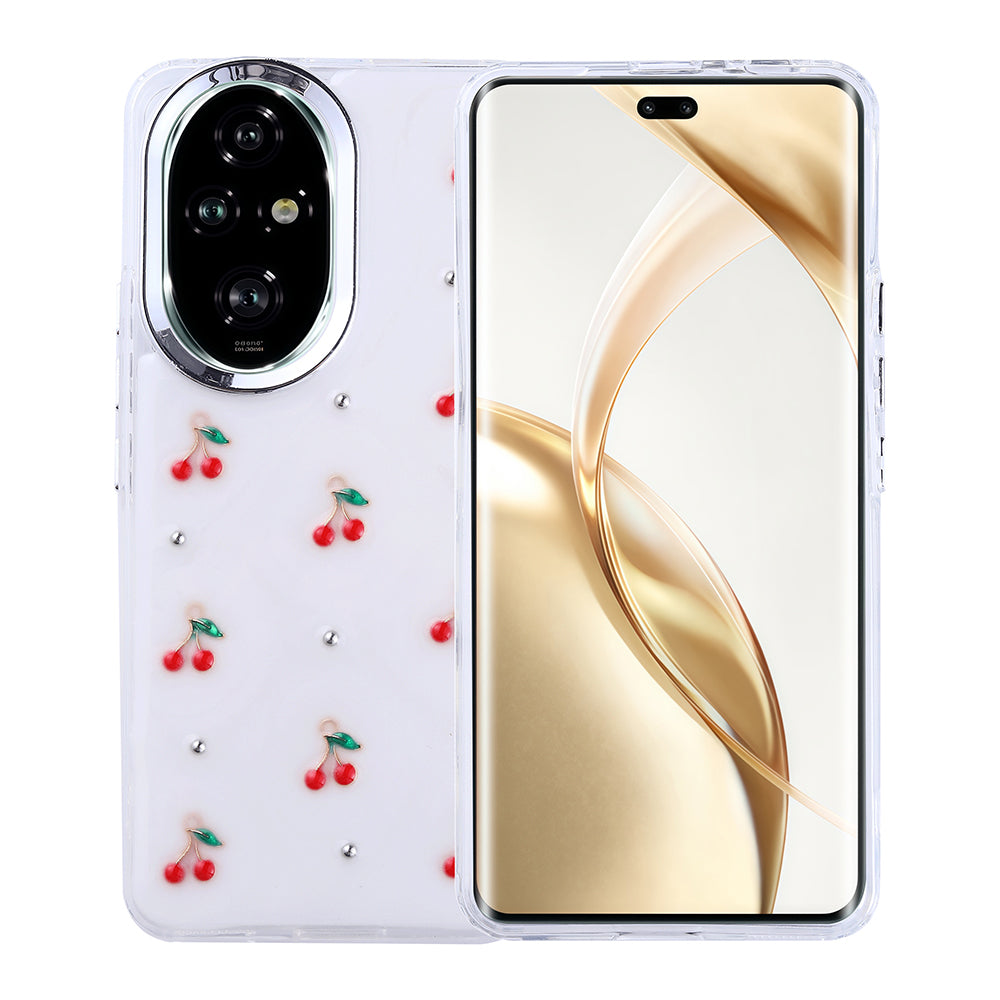 Honor 200 Pro Case Airbag Design Glitter Transparent Zore Polar Cover Cherry