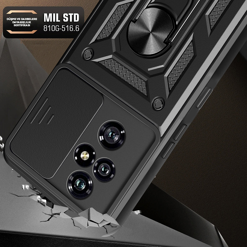 Honor 200 Pro Case Magnetic Stand Camera Protection Zore Sliding Vega Cover Blue