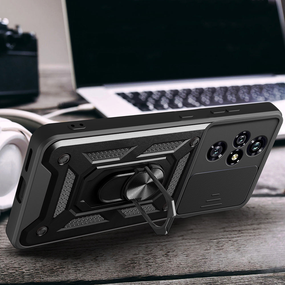 Honor 200 Pro Case Magnetic Stand Camera Protection Zore Sliding Vega Cover Black