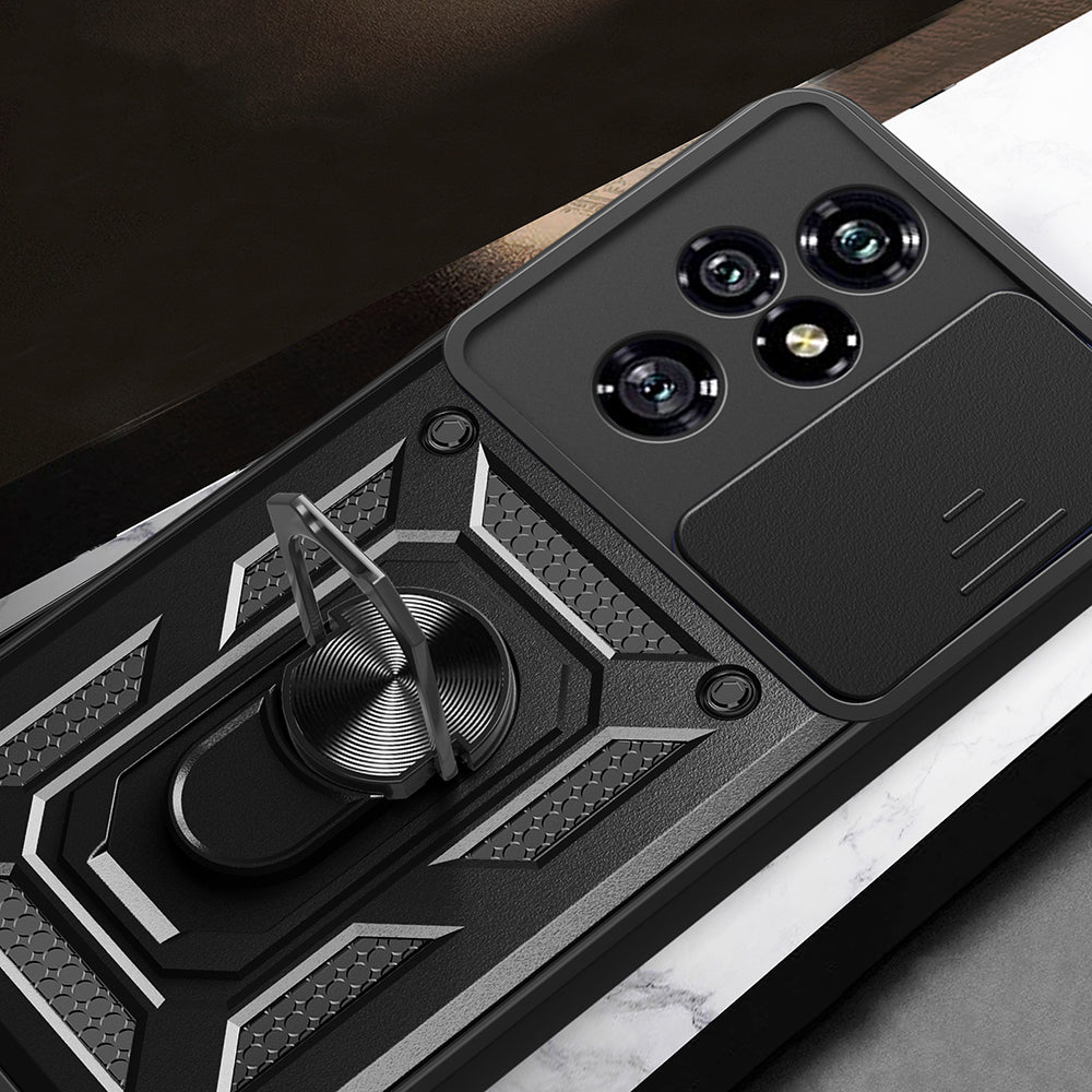 Honor 200 Pro Case Magnetic Stand Camera Protection Zore Sliding Vega Cover Black