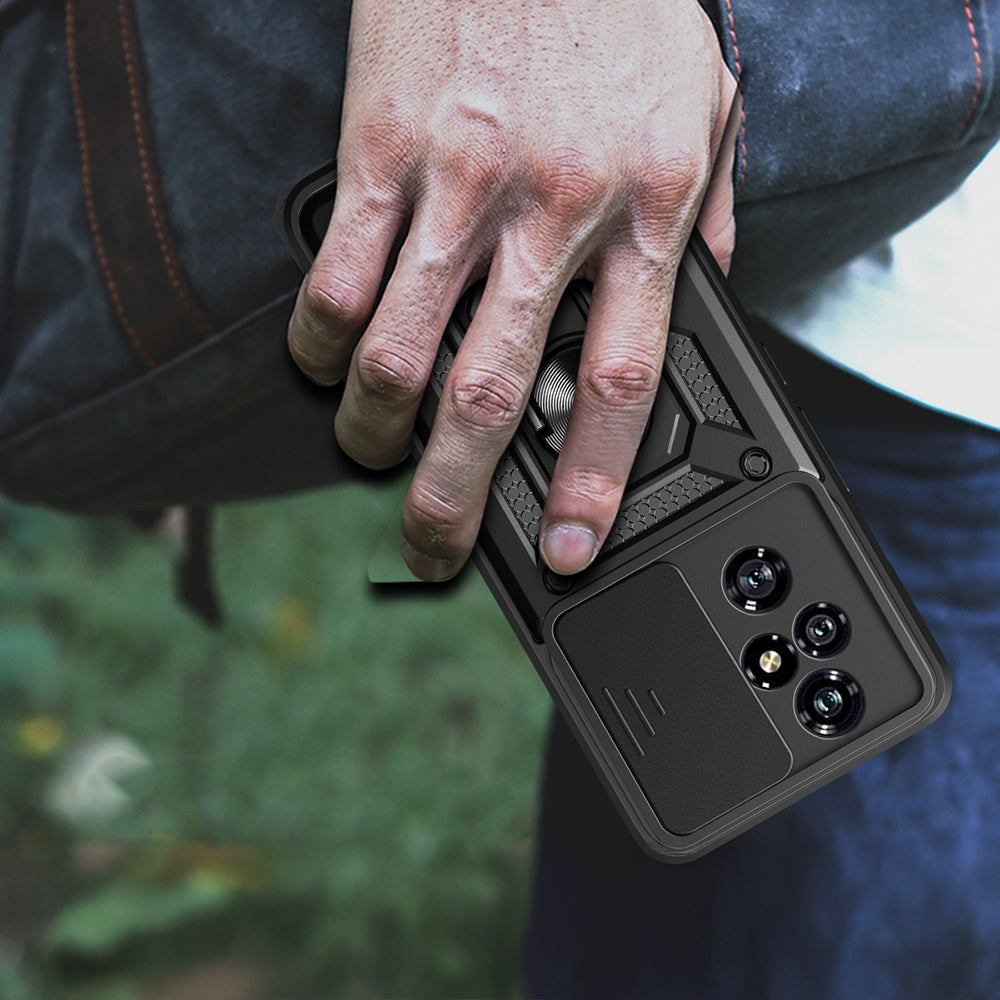 Honor 200 Pro Case Magnetic Stand Camera Protection Zore Sliding Vega Cover Black