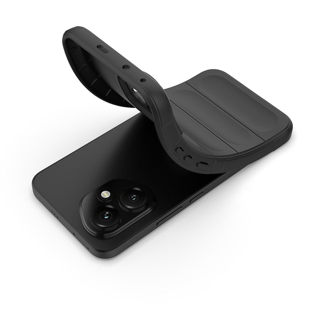 Honor 400 Kılıf Esnek TPU Oyuklu Arka Yüzey Tasarımlı Zore Etnik Silikon Kapak Siyah